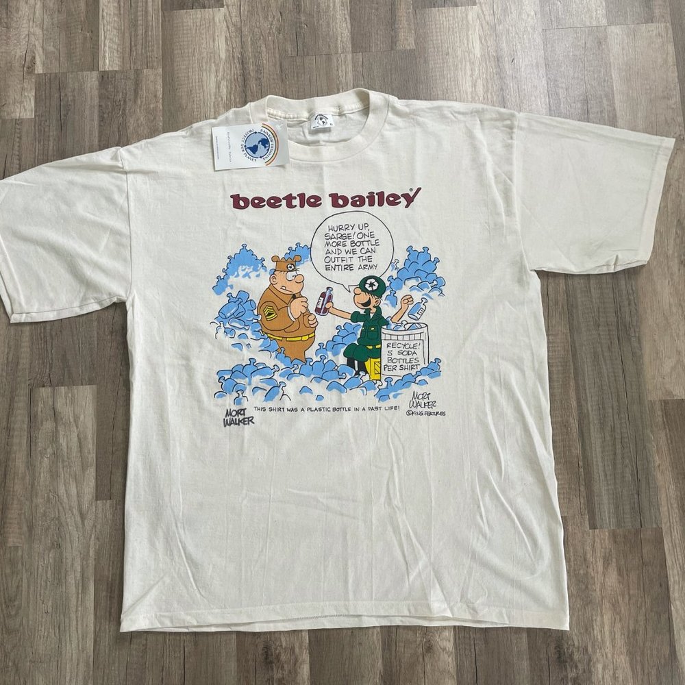 NWTs Vintage Signed Mort Walker Beetle Bailey Tee